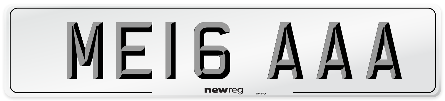 ME16 AAA Number Plate from New Reg